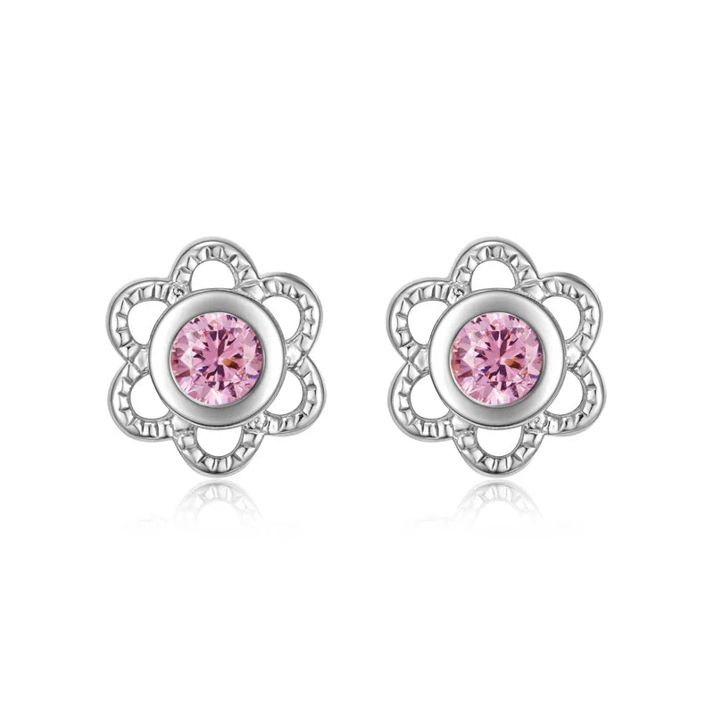 Ohrstecker Zirkonia pink Silber 925/000 - MeinSchmuckShop