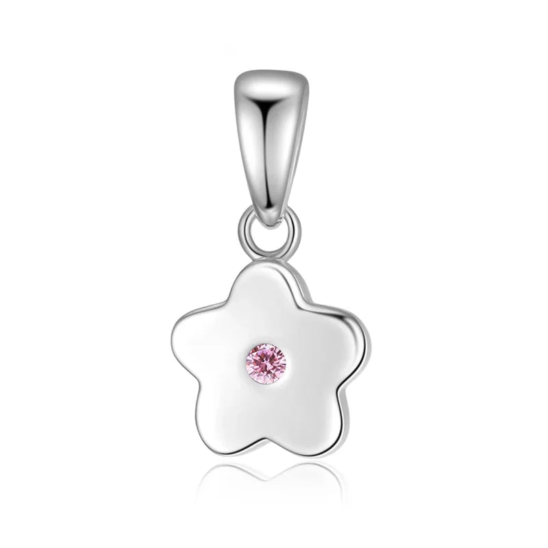 Anhänger Blume mit Zirkonia pink Silber 925/000 - MeinSchmuckShop