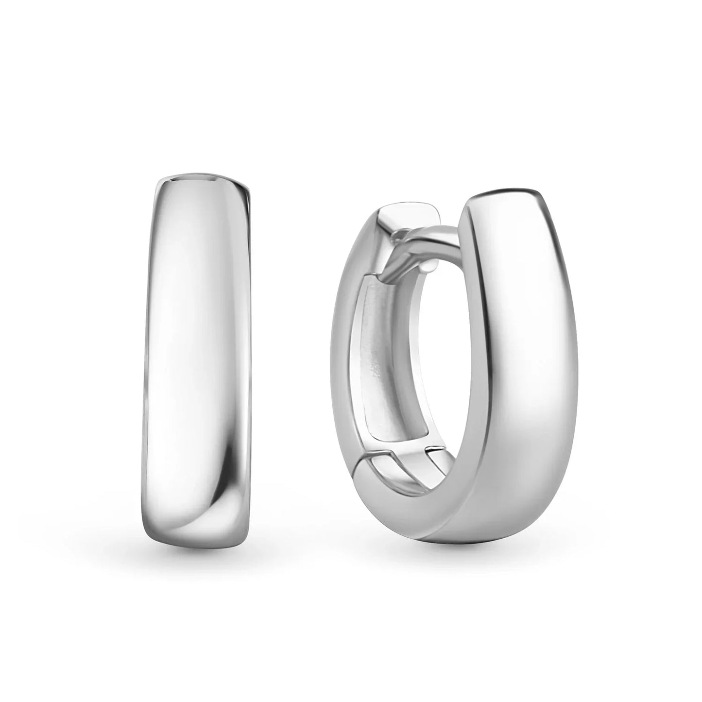 Klappcreolen bauchig 11/3.2mm Silber 925/000 rhodiniert - MeinSchmuckShop