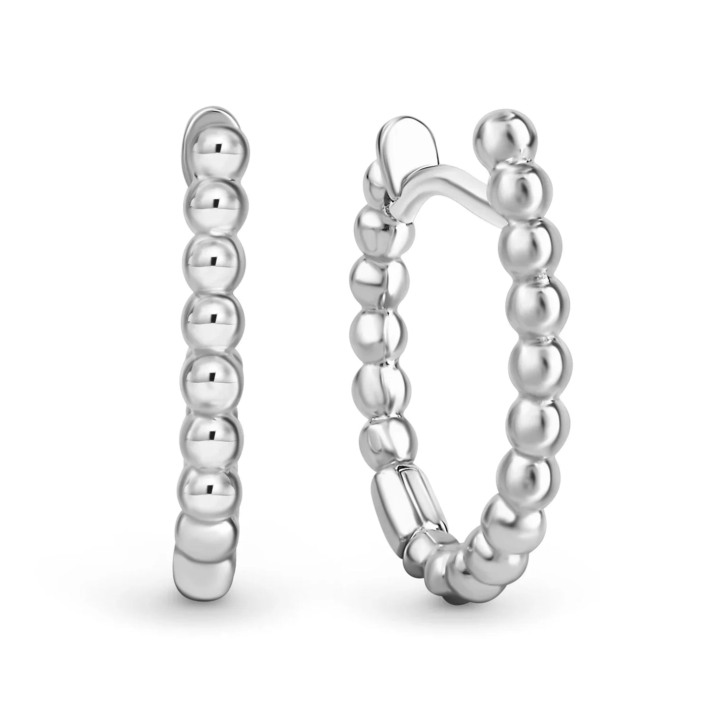Klappcreolen Kugeln 14/1.8mm Silber 925/000 rhodiniert - MeinSchmuckShop