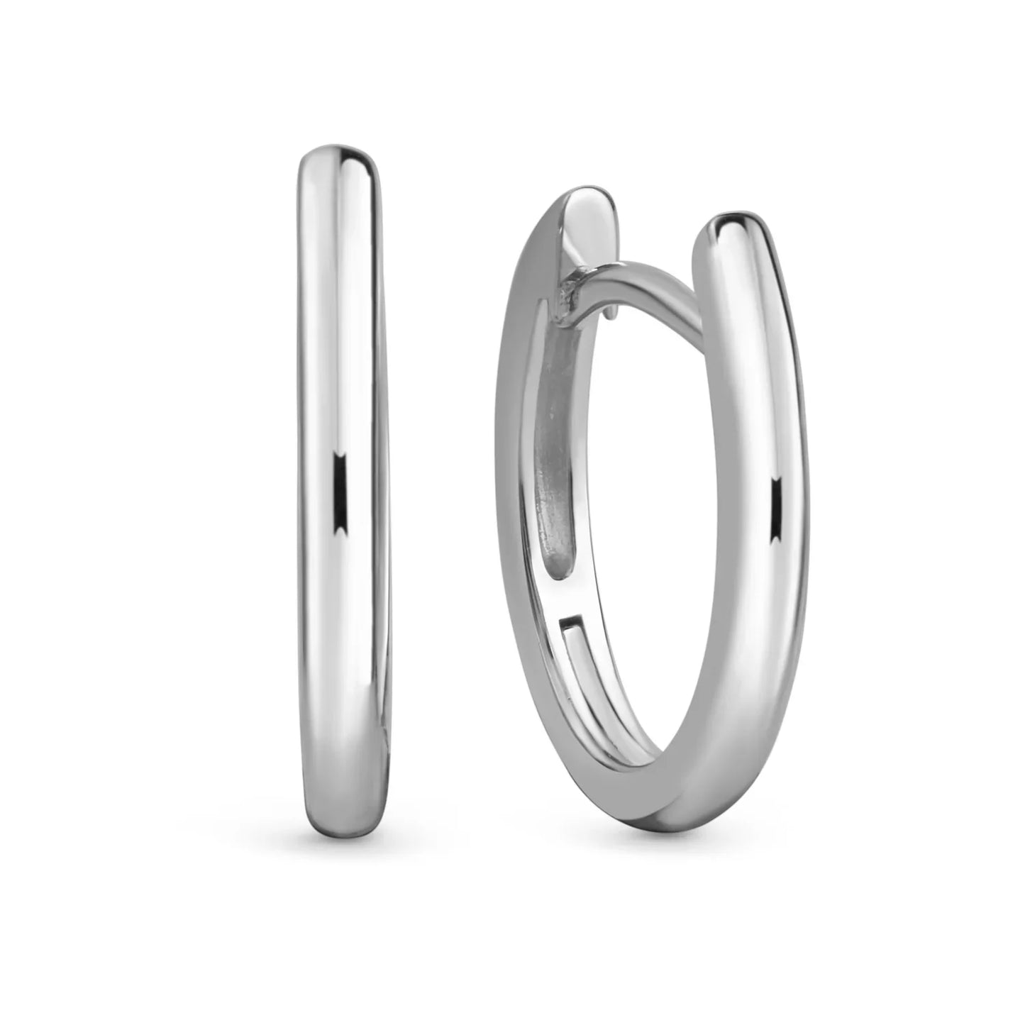 Klappcreolen 16/14mm Silber 925/000 rhodiniert - MeinSchmuckShop