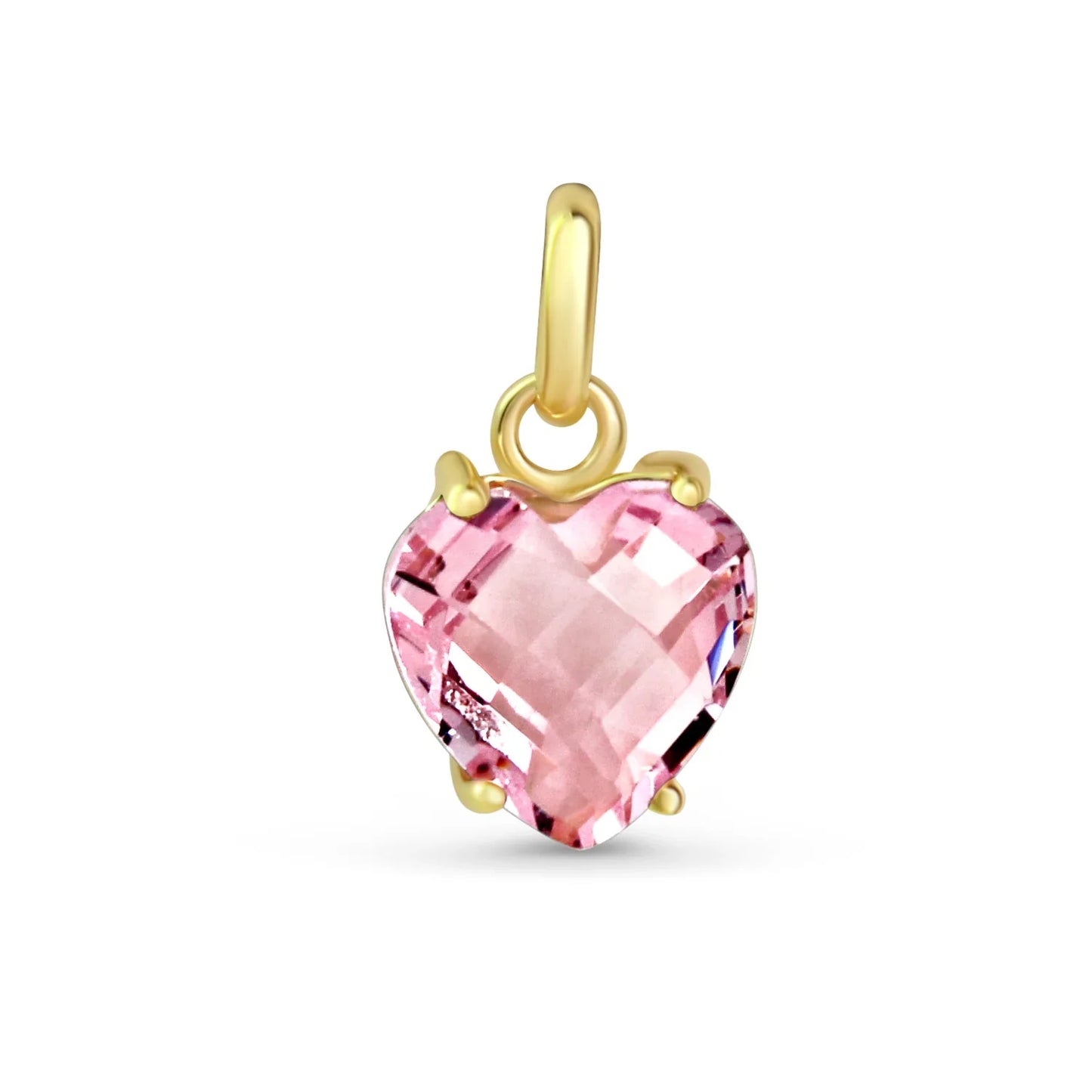 Anhänger Herz Kristallglas rosa Silber 925/000 vergoldet - MeinSchmuckShop