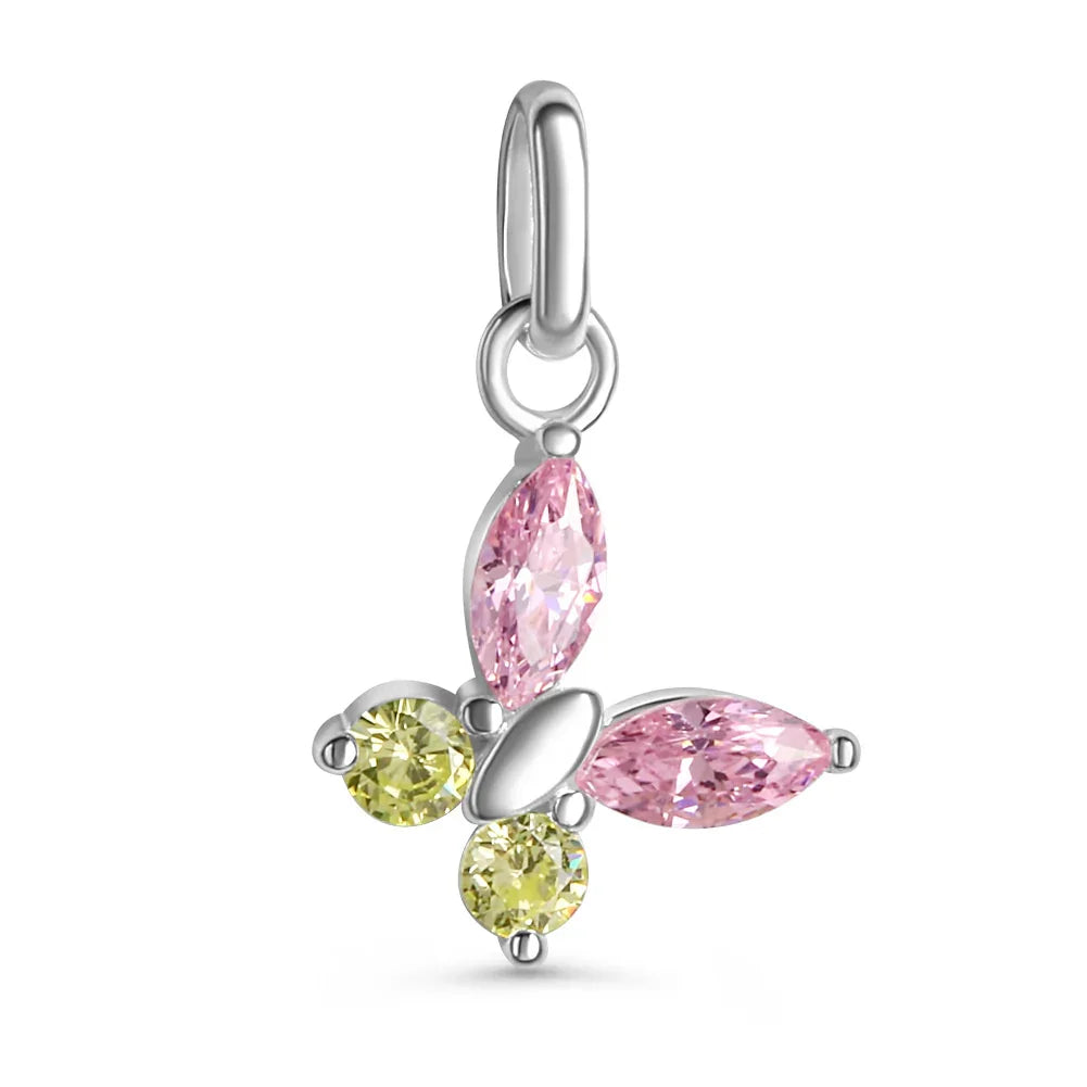 Anhänger Schmetterling mit 4 Zirkonia Silber 925/000 rhodiniert - MeinSchmuckShop