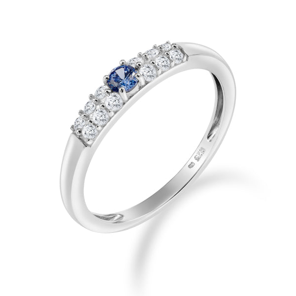 Ring mit 13 Zirkonia Silber 925/000 rhodiniert - MeinSchmuckShop