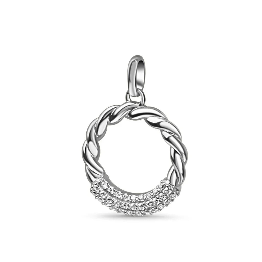 Anhänger twisted 32 Zirkonia Silber 925/000 rhodiniert - MeinSchmuckShop
