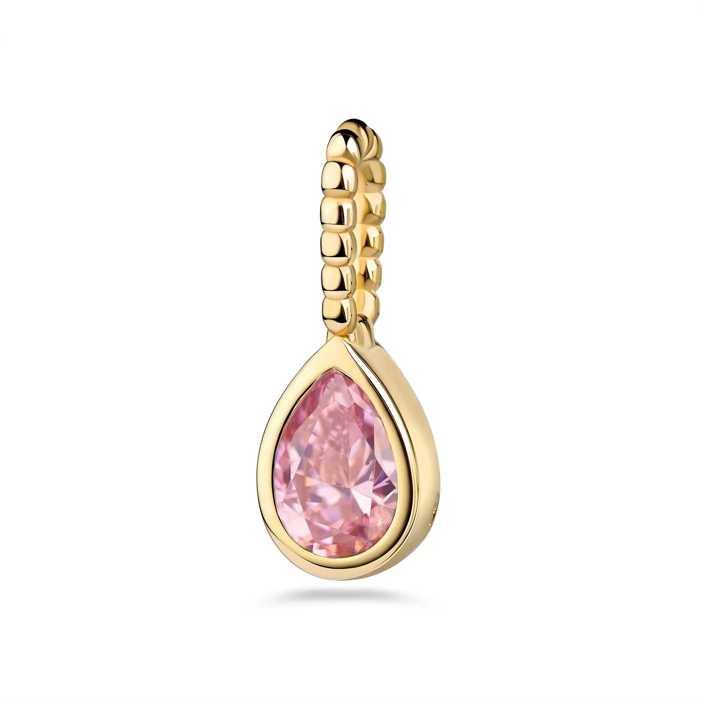 Anhänger Tropfen mit Zirkonia in rosa Silber 925/000 vergoldet - MeinSchmuckShop
