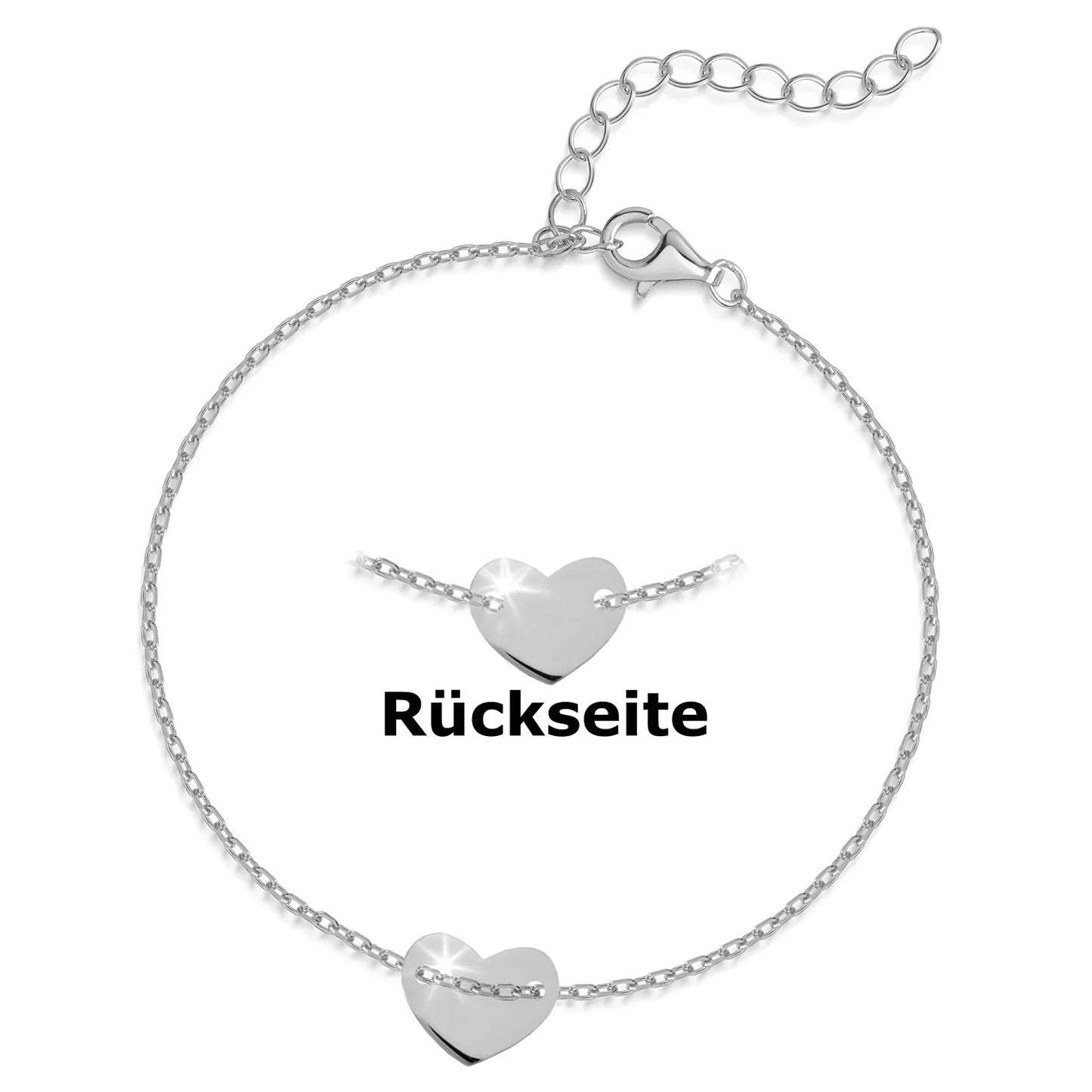Armband mit Herz 16,5+3cm Silber 925/000 - MeinSchmuckShop