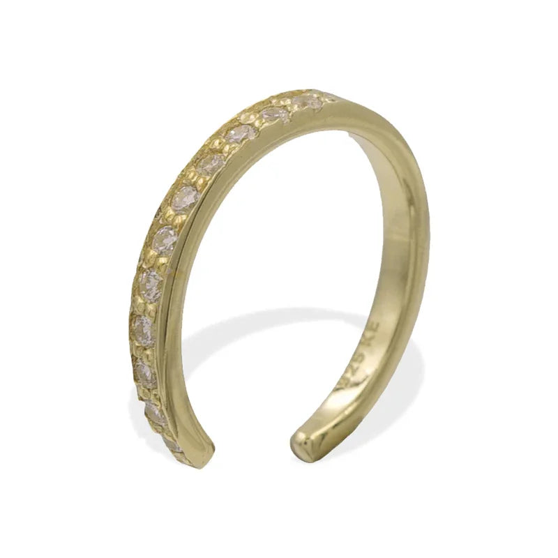 Ear Cuff mit 11 Zirkonia Silber 925/000 vergoldet - MeinSchmuckShop