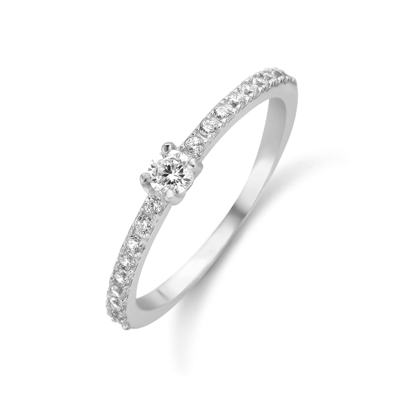 Damenring mit 19 Zirkonia Silber 925/000 - MeinSchmuckShop