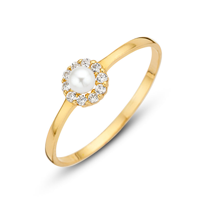 Damenring SWZP mit 10 Zirkonia Gold 585/000 - MeinSchmuckShop