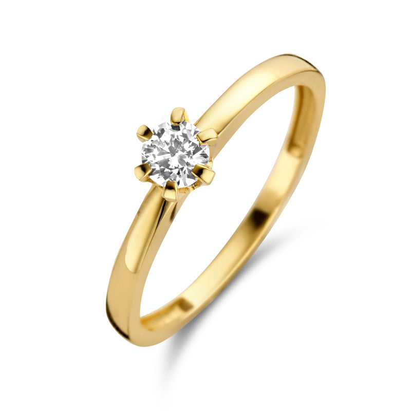 Damenring mit Zirkonia 4mm Gold 585/000 - MeinSchmuckShop
