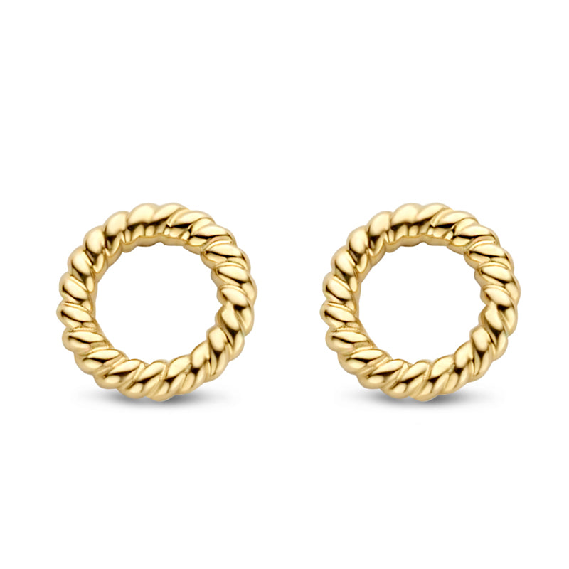 Ohrstecker rund twisted Gold 585/000 - MeinSchmuckShop