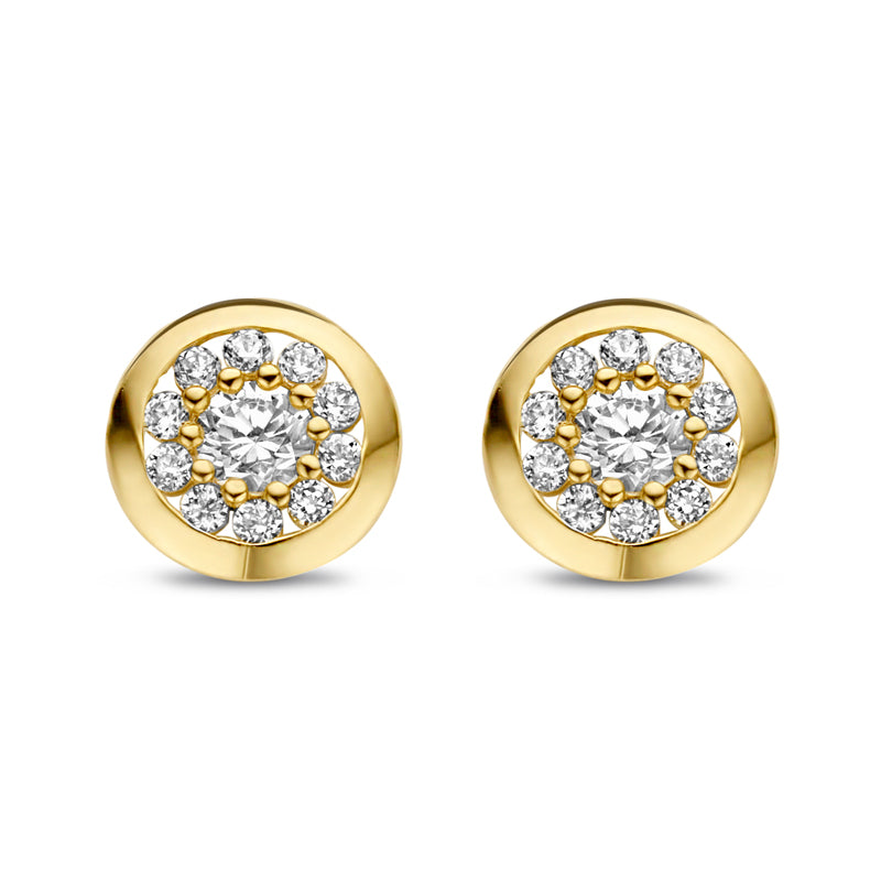 Ohrstecker mit 22 Zirkonia Gold 585/000 - MeinSchmuckShop