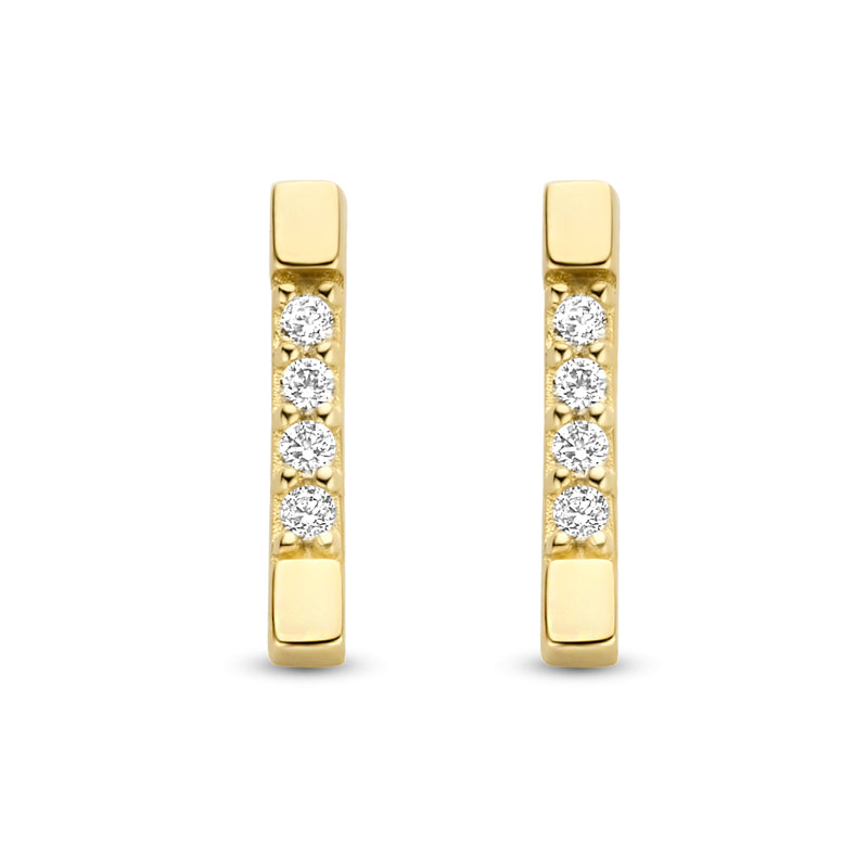 Ohrstecker mit 8 Zirkonia Gold 585/000 - MeinSchmuckShop