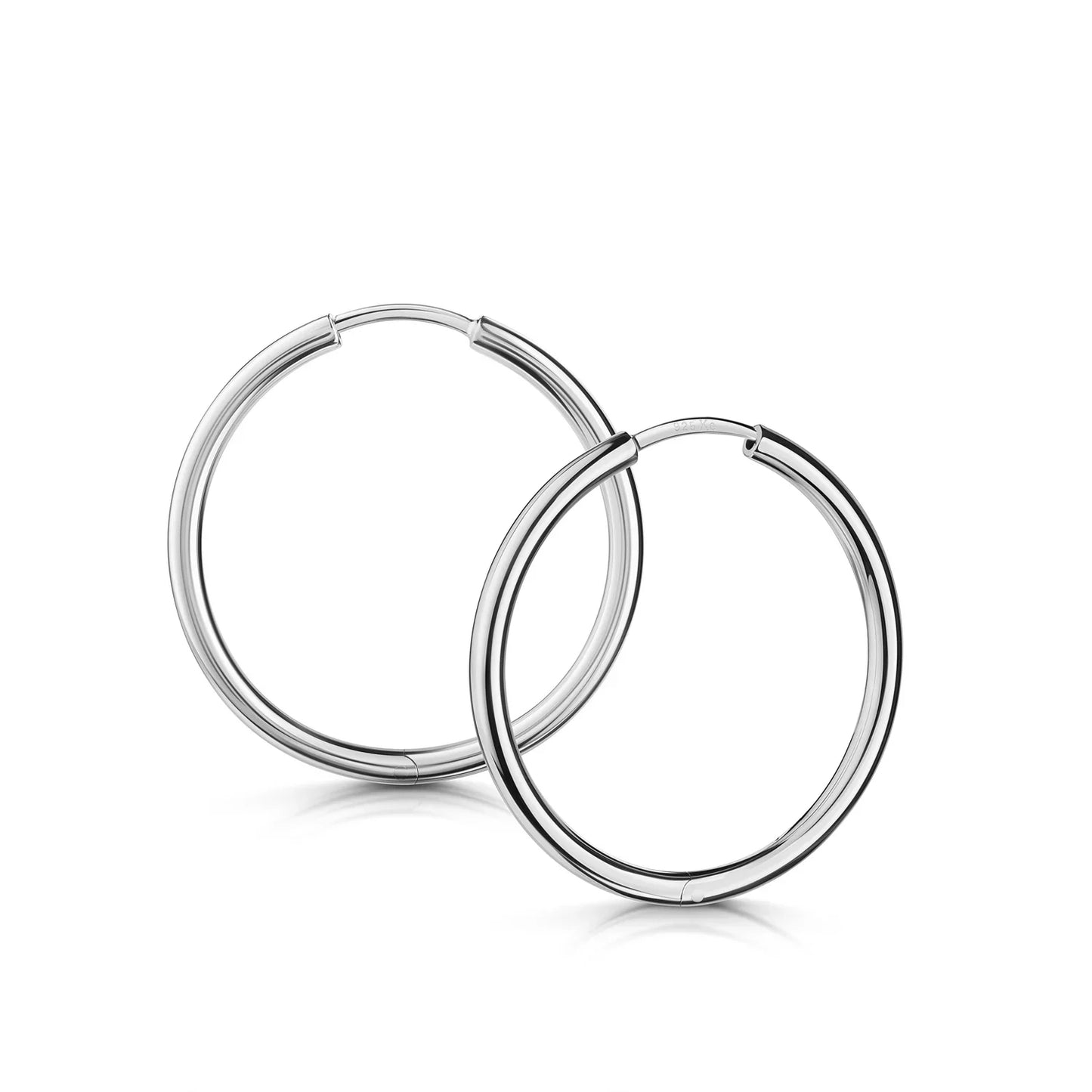 Klappcreolen Ø 25 mm Silber 925/000 rhodiniert - MeinSchmuckShop
