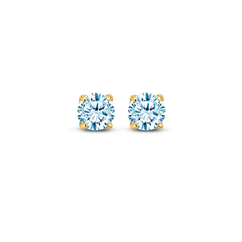 Ohrstecker Zirkonia aqua 3 mm Gold 585/000