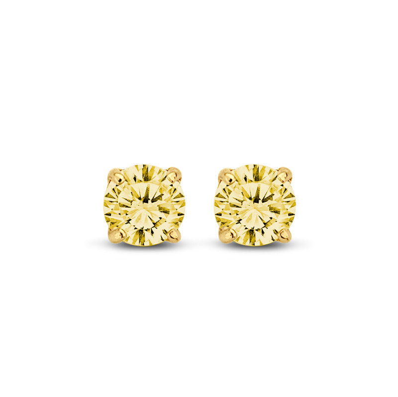 Ohrstecker Zirkonia gelb 4 mm Gold 585/000
