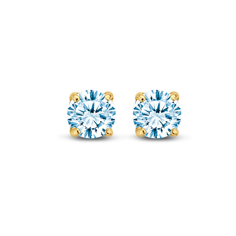 Ohrstecker Zirkonia aqua 4 mm Gold 585/000
