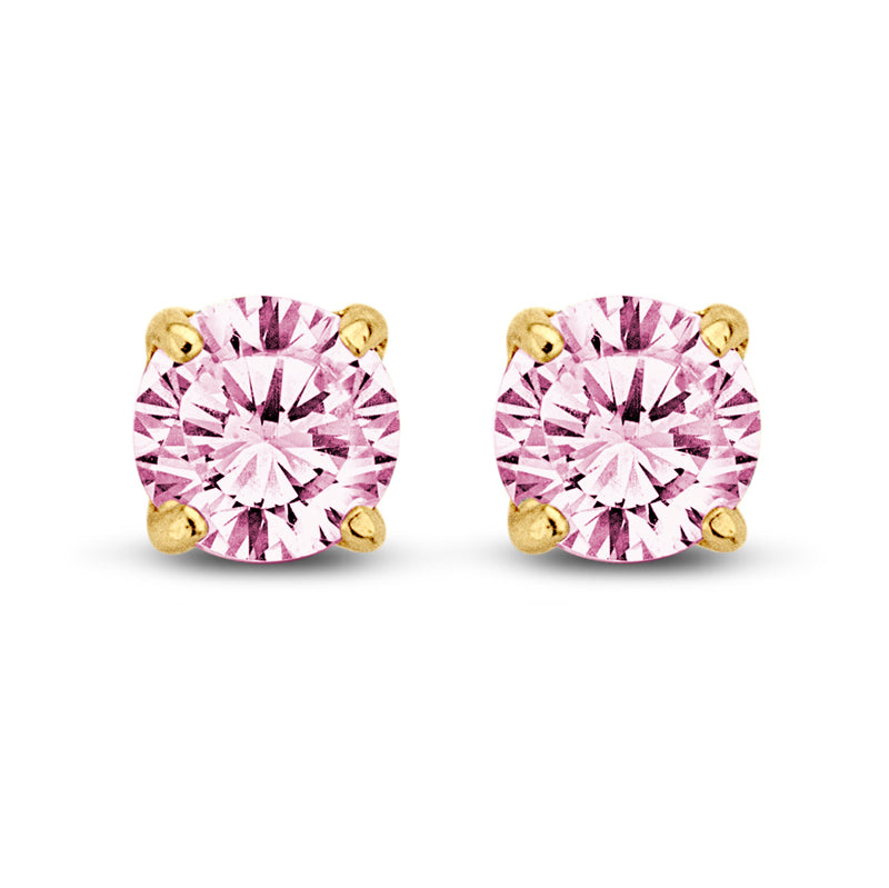 Ohrstecker Zirkonia rosa 5 mm Gold 585/000