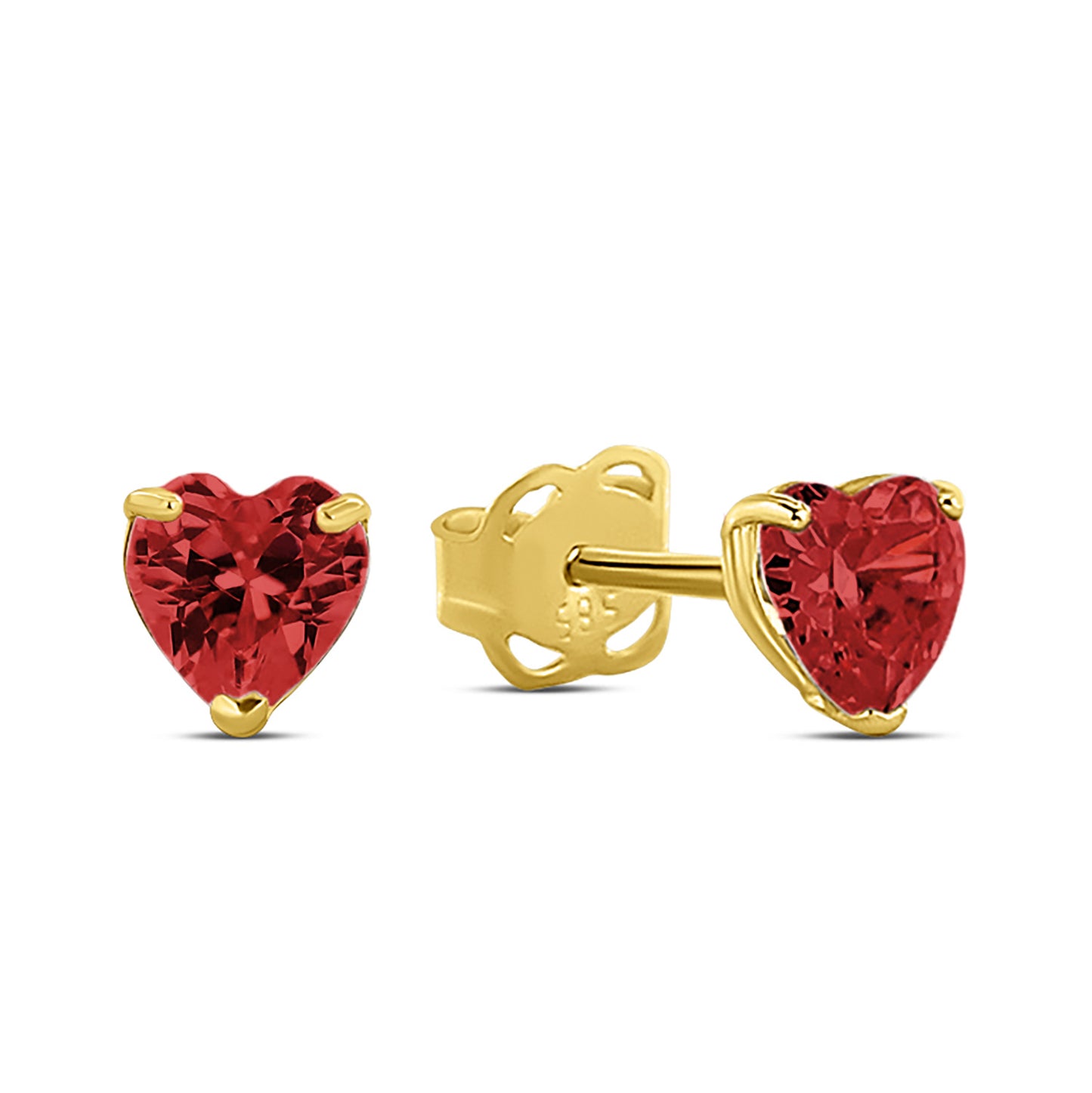 Ohrstecker Herz Zirkonia rot Gold 585/000
