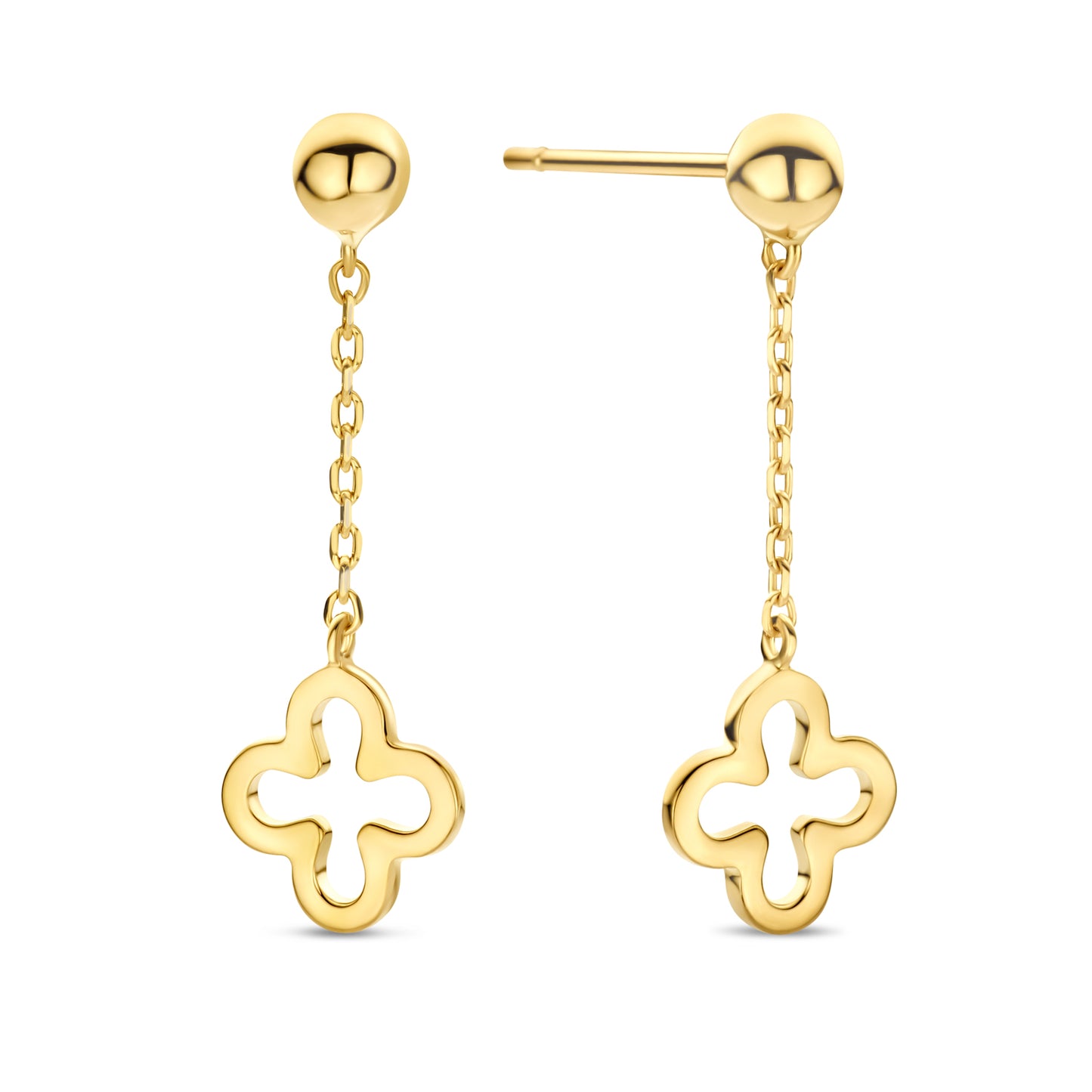Ohrstecker Kreuz mit Kette Gold 585/000 - MeinSchmuckShop