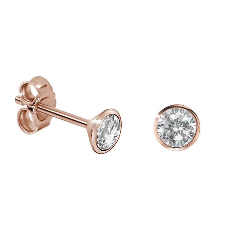 Ohrstecker Zirkonia 3,5mm Echt Silber 925/000 rosé vergoldet - MeinSchmuckShop