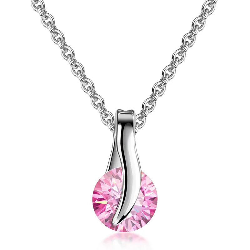 Collier mit Anhänger Zirkonia Ø 5mm rosé Silber 925/000 - MeinSchmuckShop
