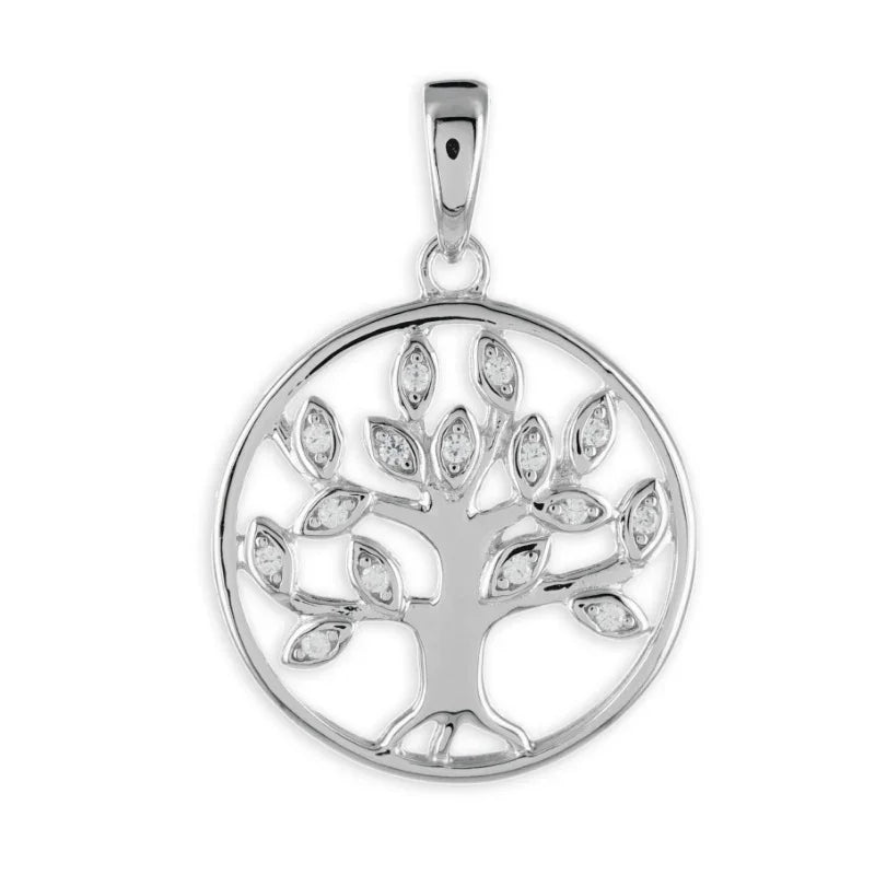 Anhänger Lebensbaum mit 15 Zirkonia Silber 925 - MeinSchmuckShop