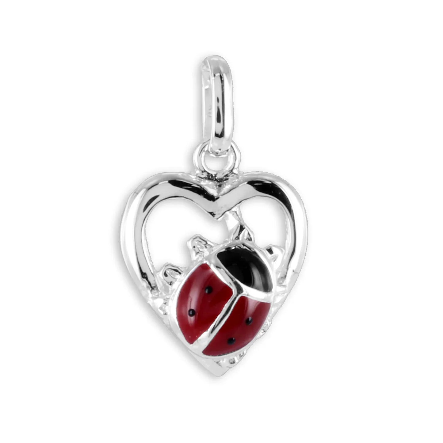 Anhänger Herz mit Marienkäfer - Silber 925/000 - MeinSchmuckShop