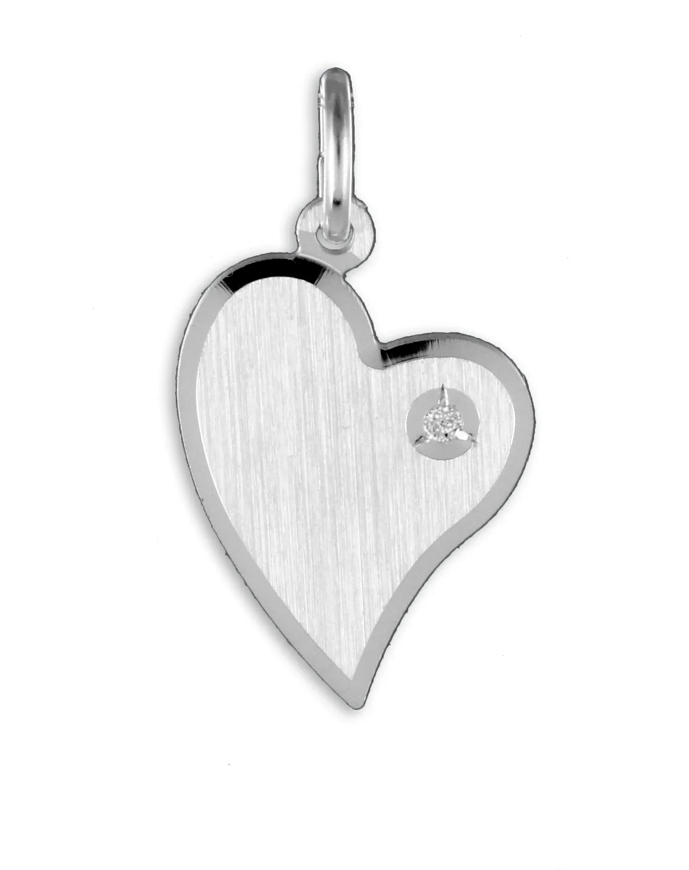 Gravurplatte Herz mit Zirkonia - Silber 925/000 - MeinSchmuckShop