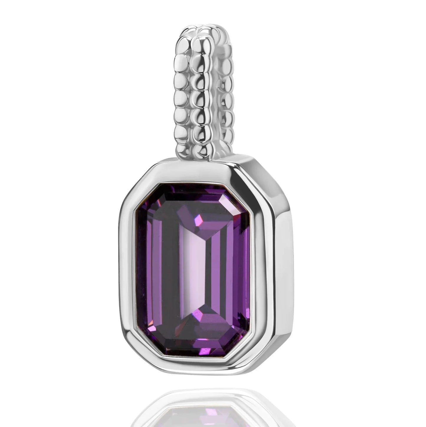 Anhänger Octagon mit Zirkonia lila Silber 925/000 rhodiniert - MeinSchmuckShop