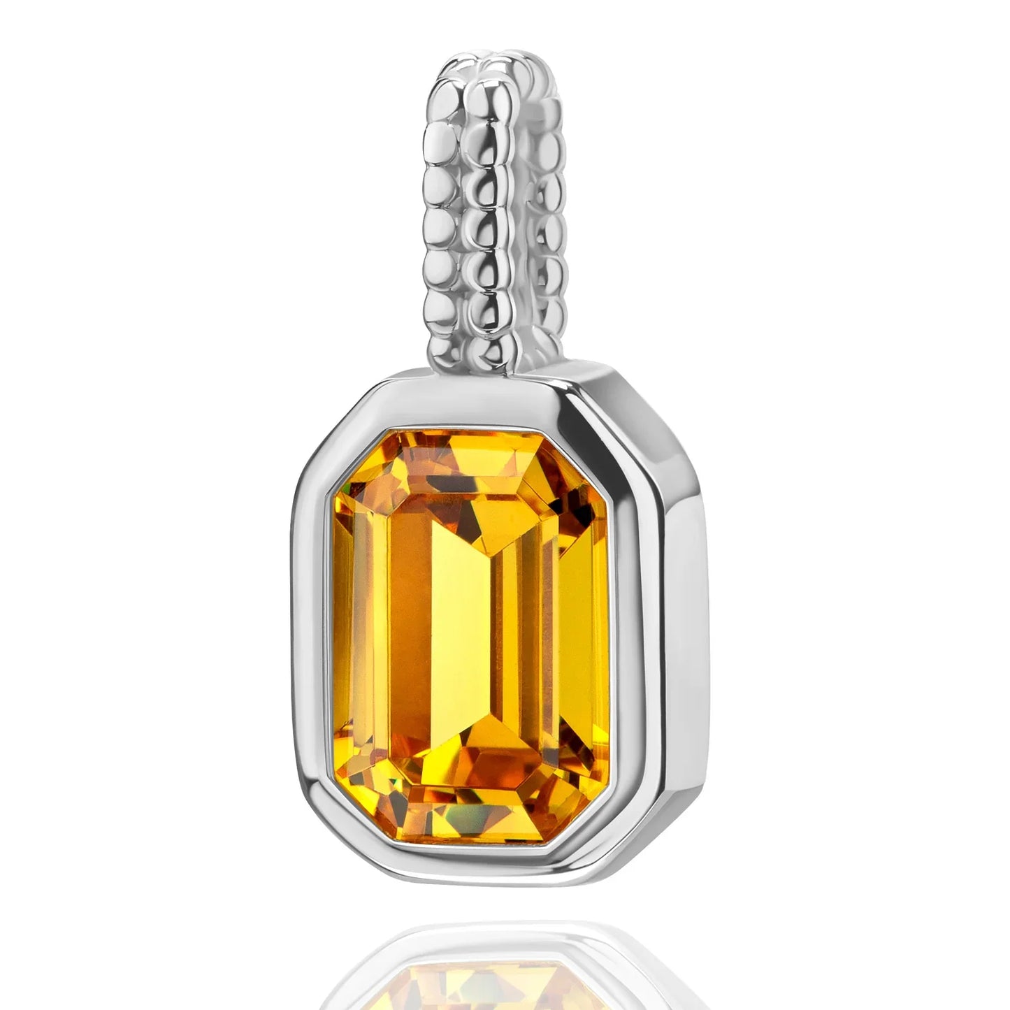Anhänger Octagon mit Zirkonia gelb Silber 925/000 rhodiniert - MeinSchmuckShop