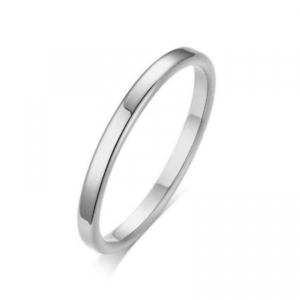 Damenring schmal 2.4mm breit Silber 925/000 rhodiniert - MeinSchmuckShop
