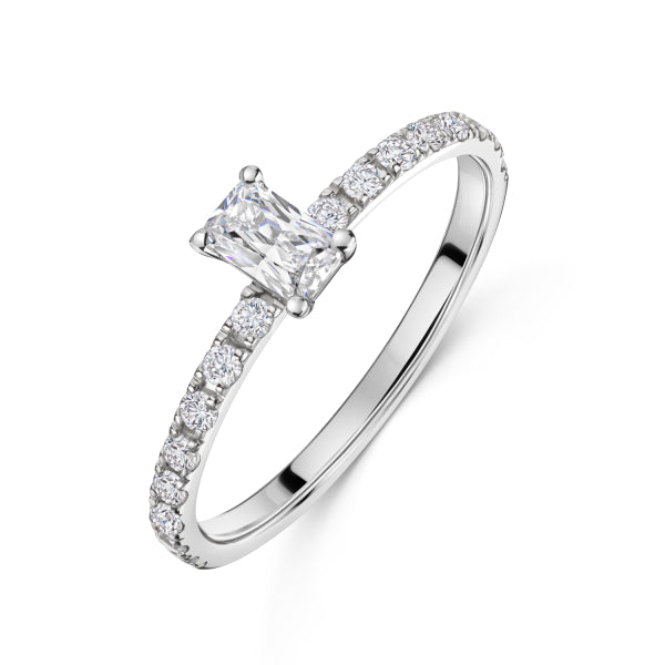 Damenring mit 17 Zirkonia Silber 925/000 rhodiniert - MeinSchmuckShop