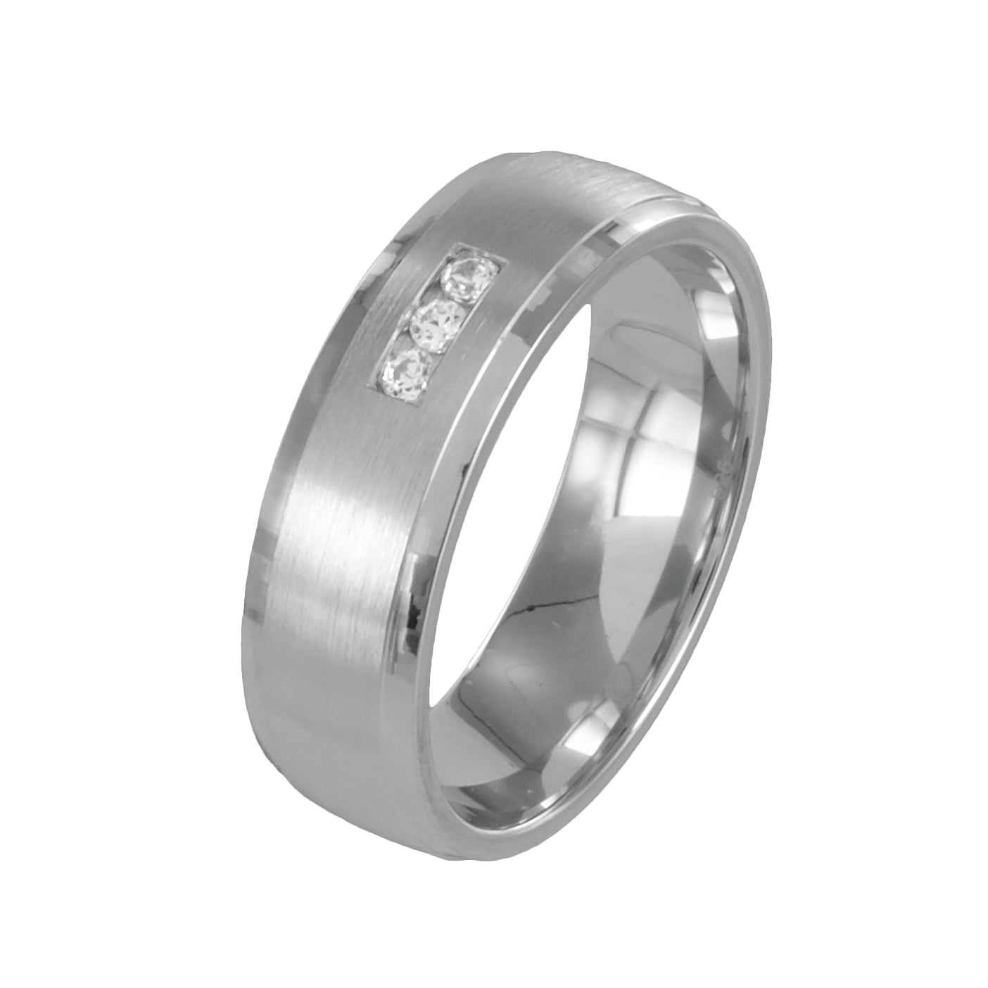 Trau- Verlobungsring mit 3 Zirkonia Silber 925/000