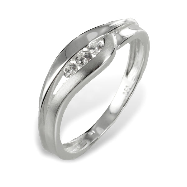 Ring mit 3 Zirkonia - Silber 925/000