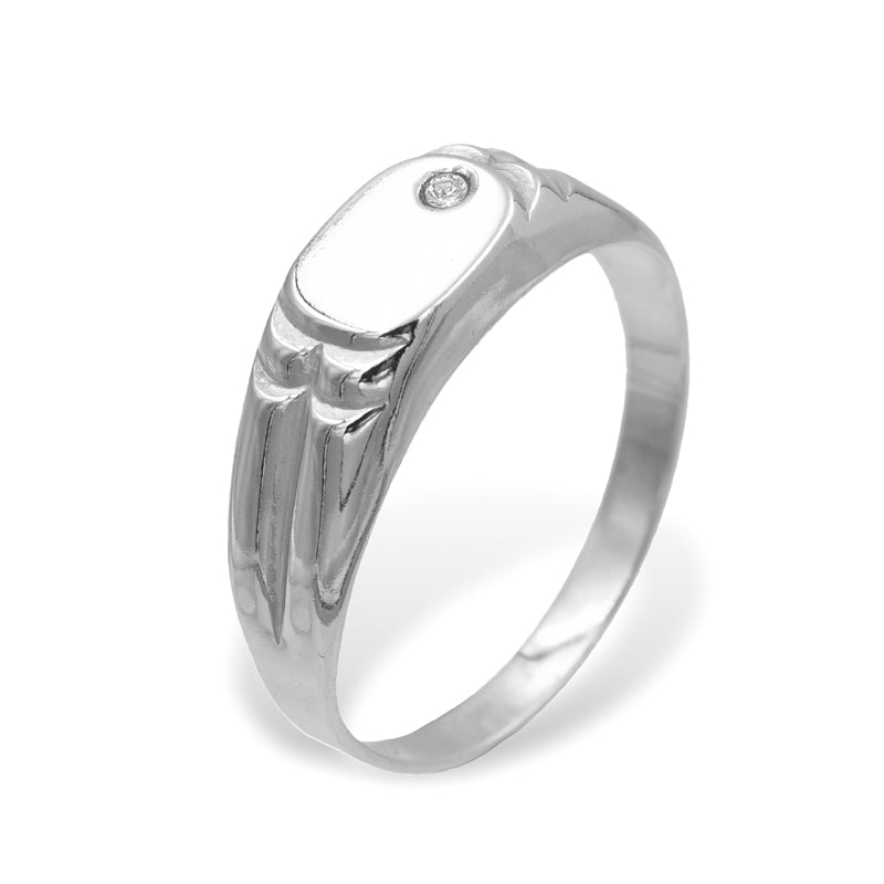 Siegelring für Damen 8 x 6mm mit Kristall Silber 925/000 - MeinSchmuckShop