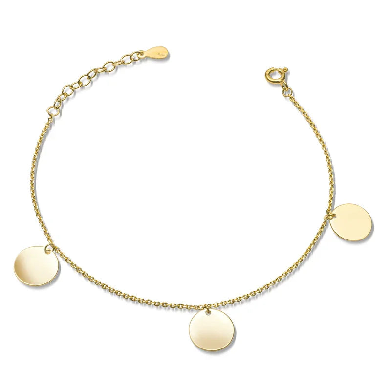 Armband mit 3 Plättchen 10mm Silber 925/000 vg. - MeinSchmuckShop