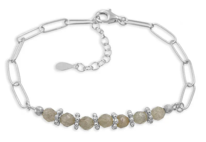 Armband mit echten Labradorite 16+3cm Silber 925/000 - MeinSchmuckShop
