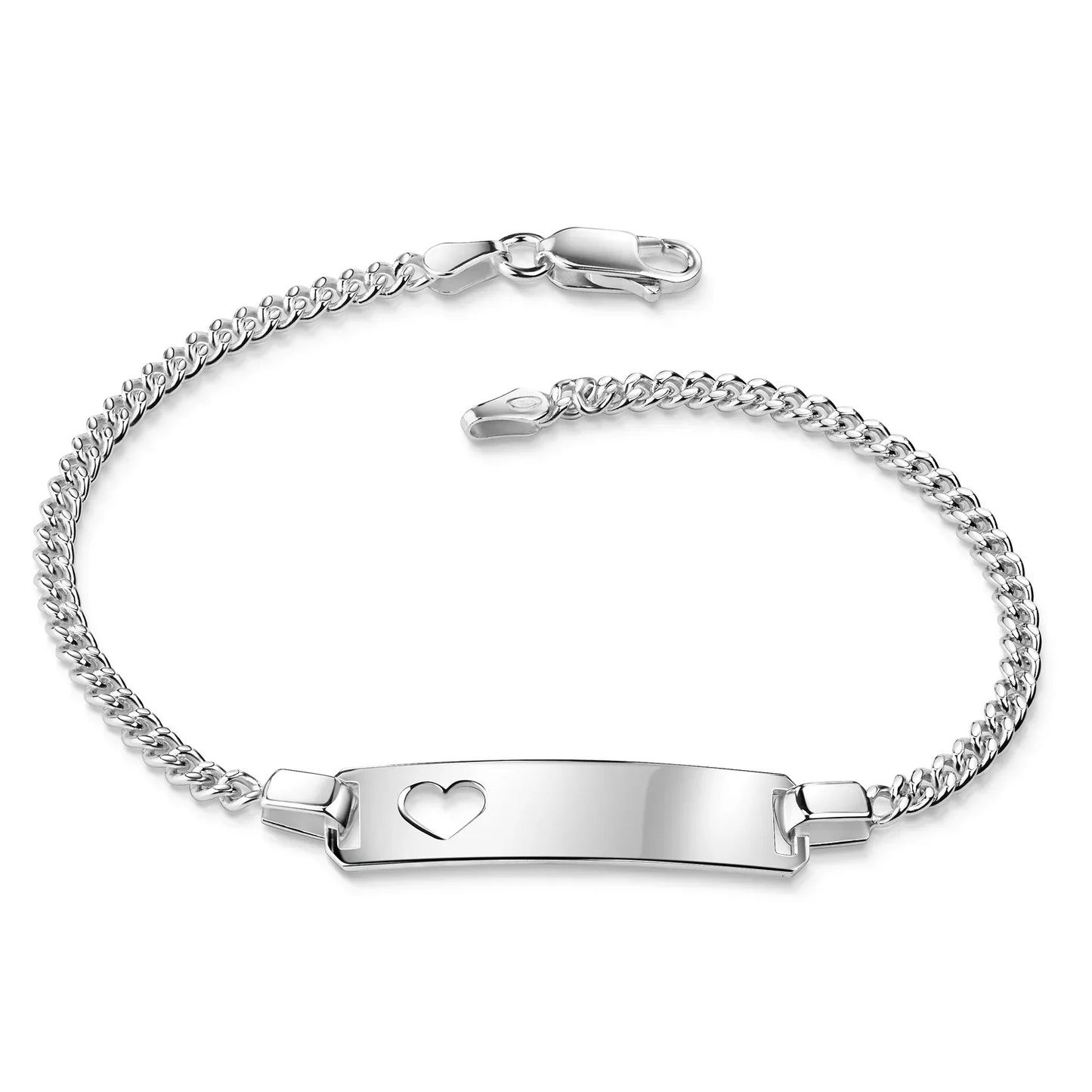 ID-Panzerarmband mit Herz - Silber 925/000 - MeinSchmuckShop