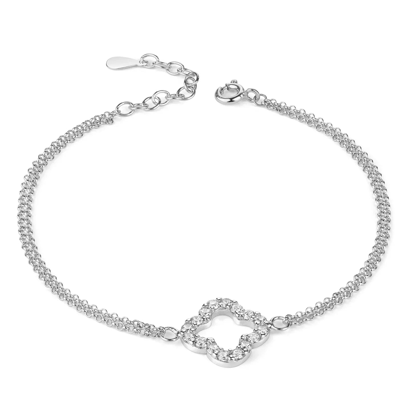 Armband Blume mit 16 Zirkonia Silber 925/000 rhodiniert - MeinSchmuckShop