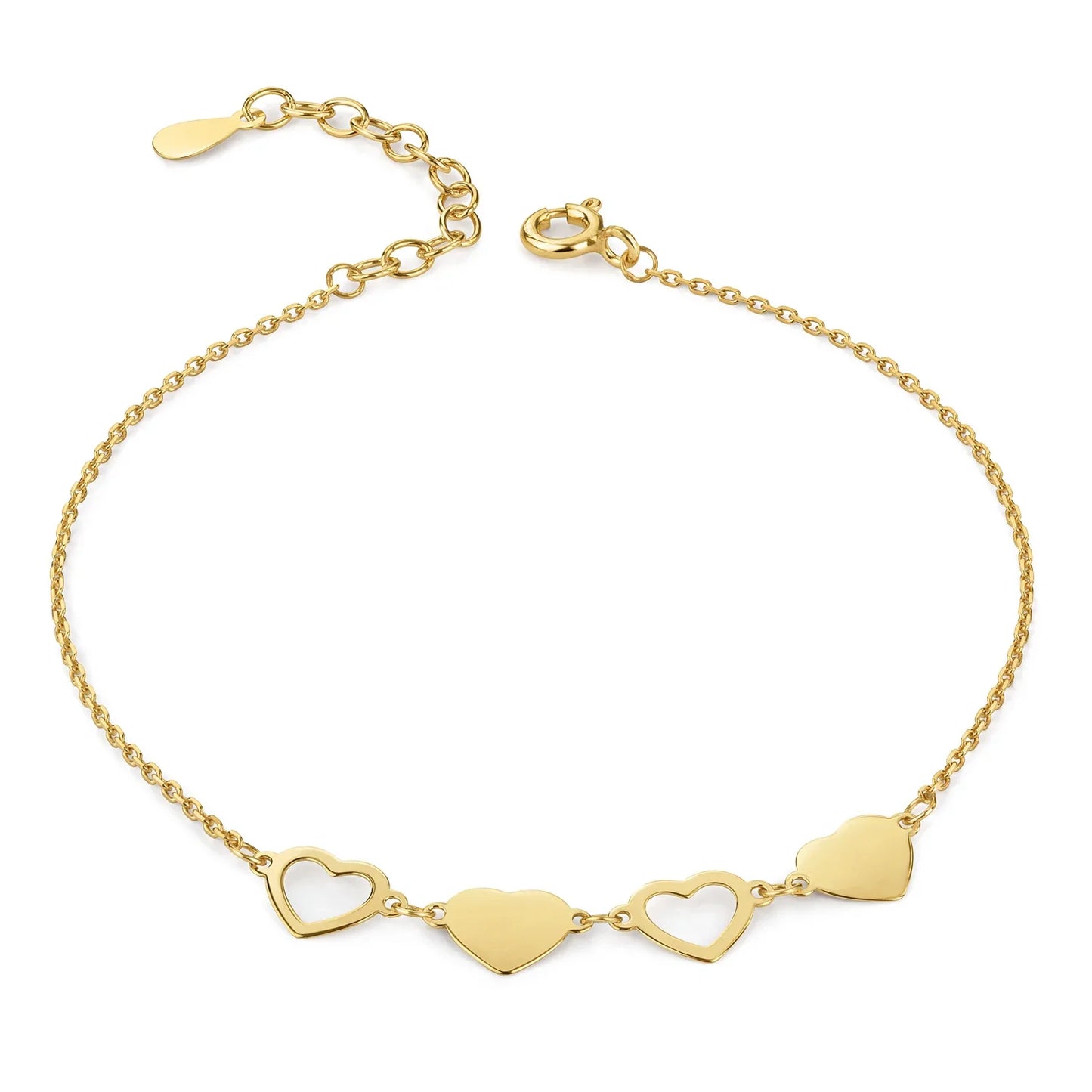 Armband Herzen Silber 925/000 vergoldet - MeinSchmuckShop