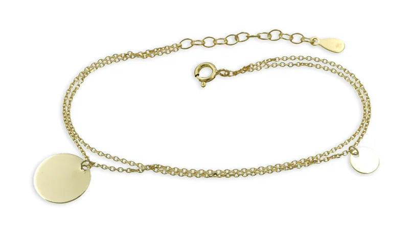 Armband 2-rhg. mit 2 Gravurplatten Silber 925/000 vg. - MeinSchmuckShop