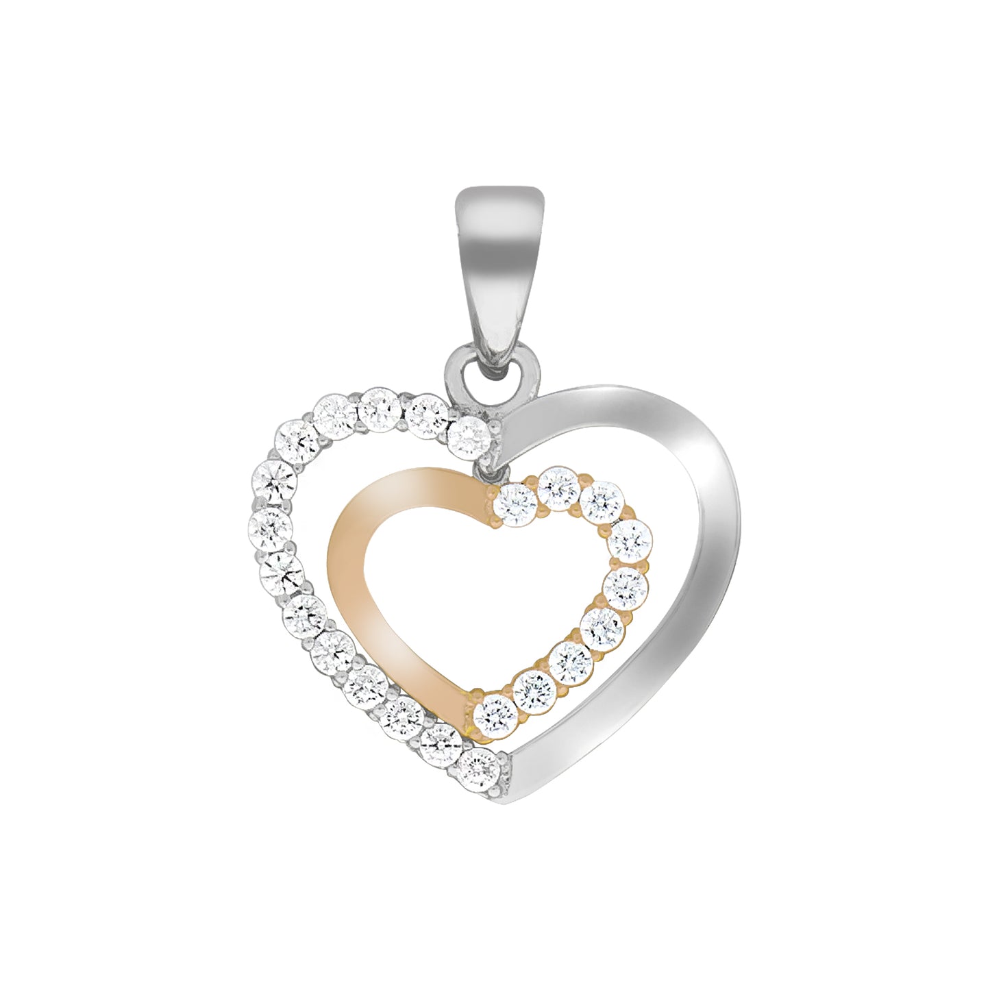 925 Silber rhodiniert rosé mit Zirkonia