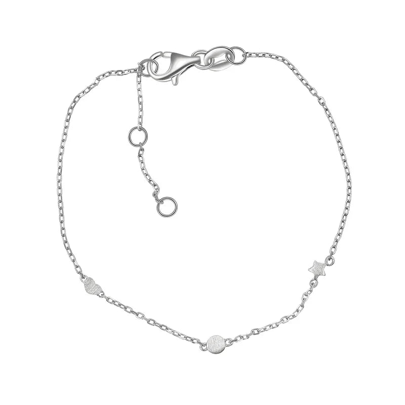 Armband mit Dot-Herz-Stern 38/40/42cm Silber 925/000 - MeinSchmuckShop