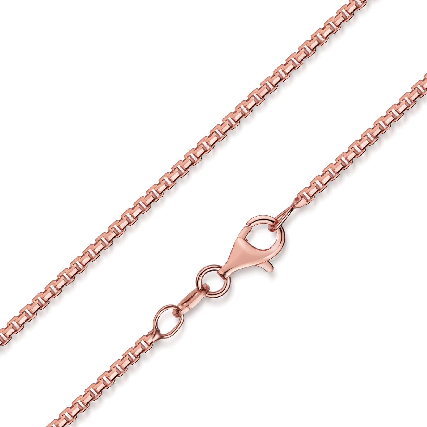 Venezianerkette 1,6mm breit 8-seitig diamatiert Silber 925/000 rosé vergoldet - MeinSchmuckShop