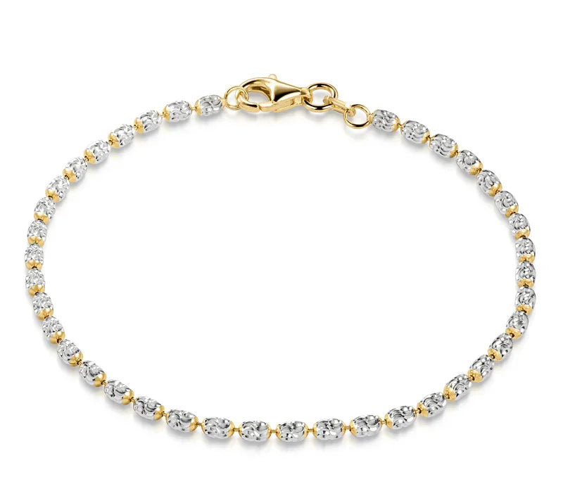 Kugelarmband oval Silber 925/000 Bicolor - MeinSchmuckShop