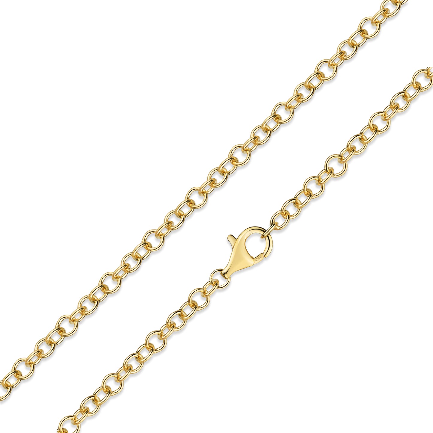 Ringkette 3.3mm breit / 45cm Silber 925/000 3 Milliemes vergoldet - MeinSchmuckShop