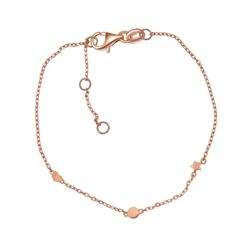 Armband mit Dot-Herz-Stern 38/40/42cm Silber 925/000 rvg. - MeinSchmuckShop