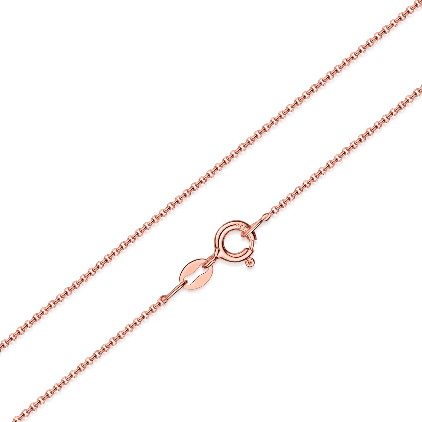 Erbskette diamantiert 1.3mm breit Silber 925/000 3 Milliemes rosé vergoldet - MeinSchmuckShop